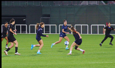 Girls football wide play